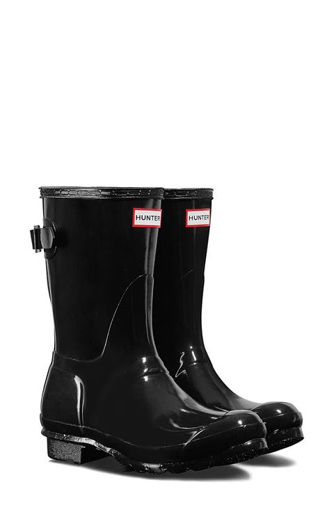 Original Short Adjustable Back Gloss Waterproof Rain Boot (Women)