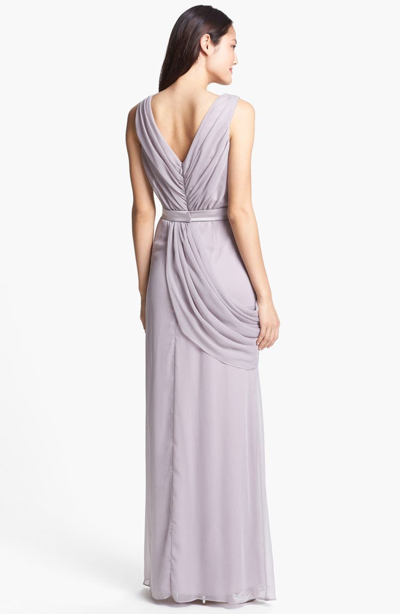 Lela Rose Bridesmaid Draped Chiffon Dress, Alternate, color, 