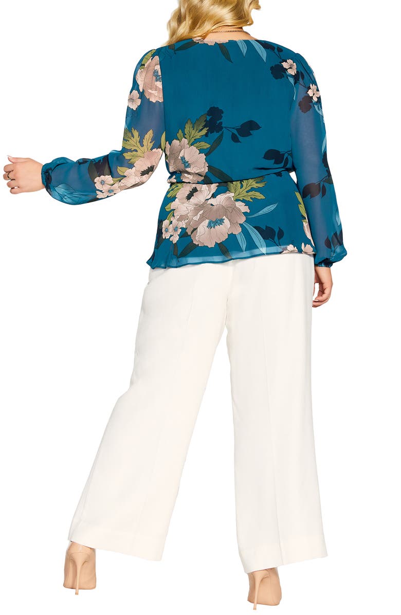 City Chic Maya Faux Wrap Blouse, Alternate, color, 