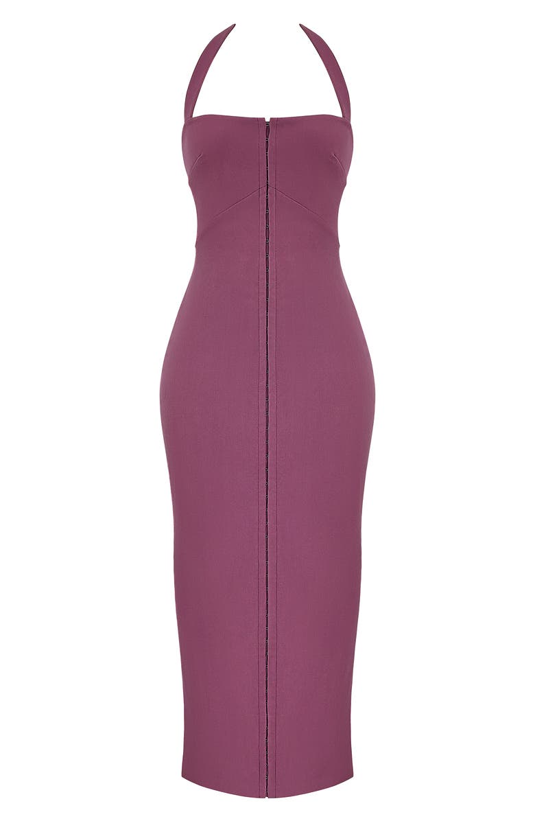 HOUSE OF CB Mia Halter Stretch Crepe Sheath Cocktail Dress, Alternate, color,