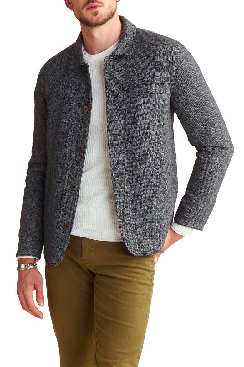 Madison Wool Herringbone Shirt Jacket, Main, color, CHARCOAL