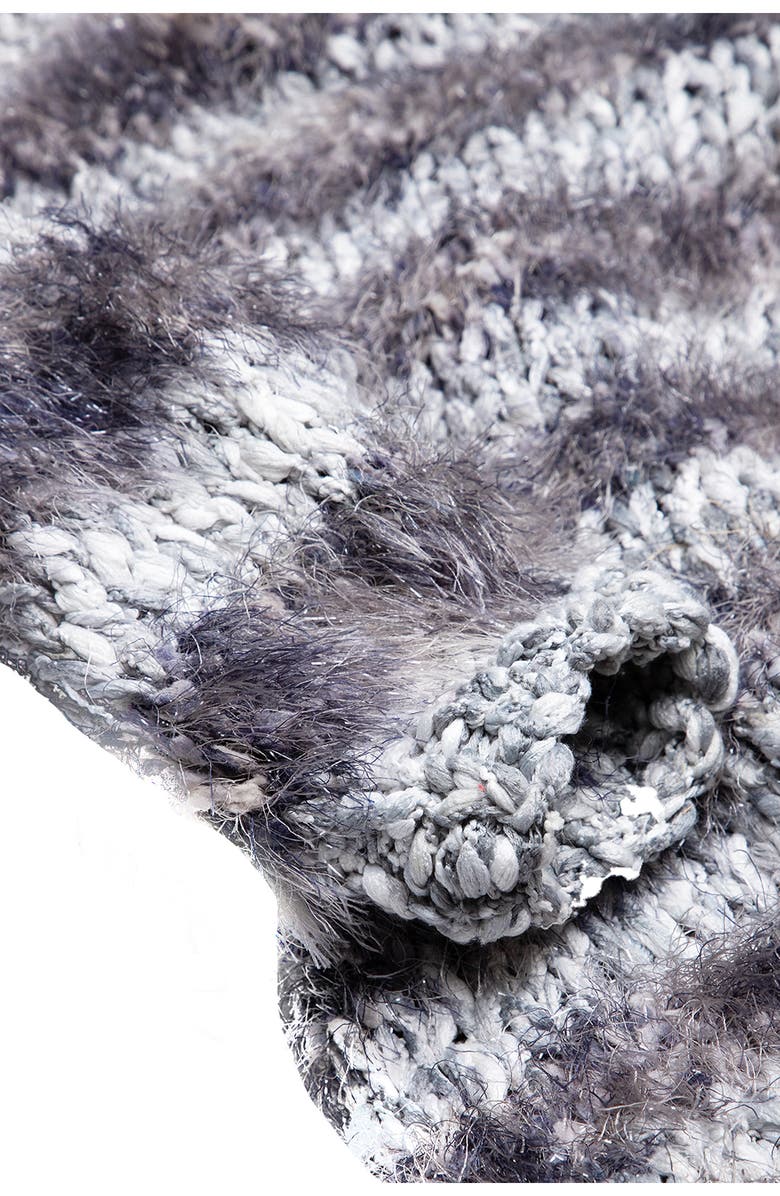 SAACHI Lurex Eyelash Stripe Cardigan, Alternate, color, Grey