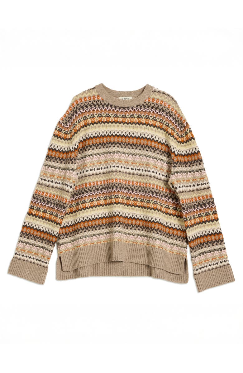 Albaray Fair Isle Long Sleeve Crew Neck Sweater, Alternate, color, Neutral