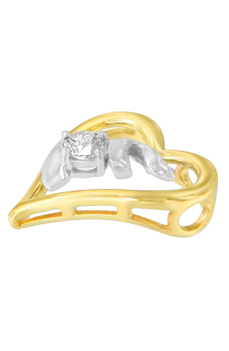 Haus of Brilliance Espira 10K Two-Tone Gold 1/10 cttw Diamond Pendant Necklace, Alternate, color, Yellow