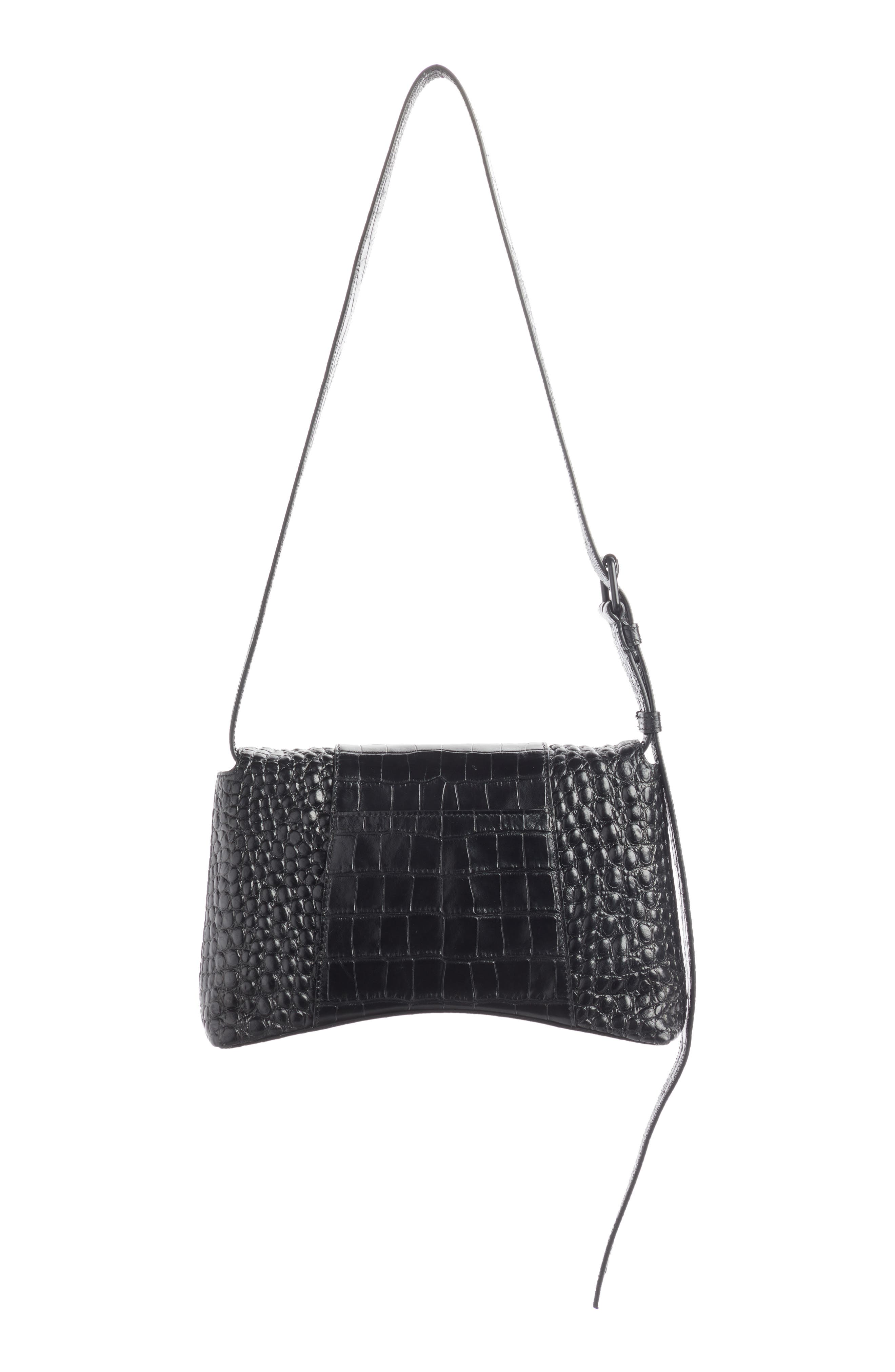 Balenciaga Extra Small Downtown Croc Embossed Leather Shoulder Bag, Alternate, color, 