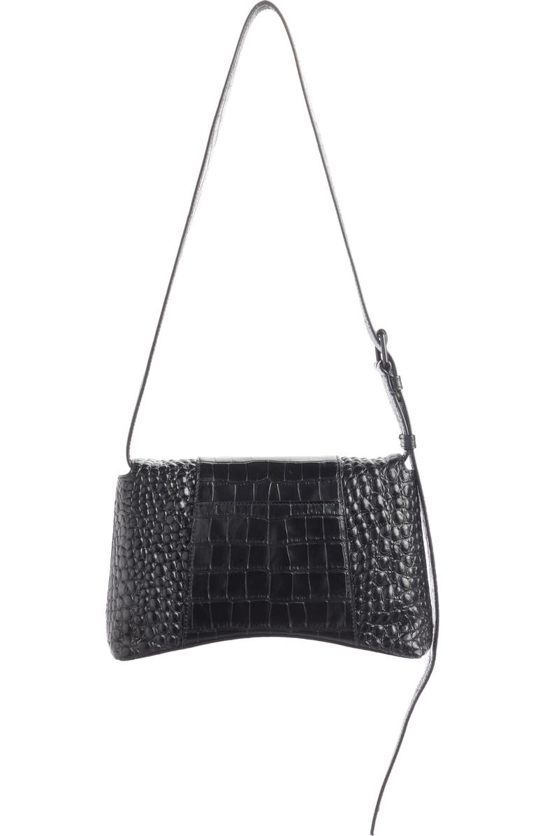 Balenciaga Extra Small Downtown Croc Embossed Leather Shoulder Bag, Alternate, color,