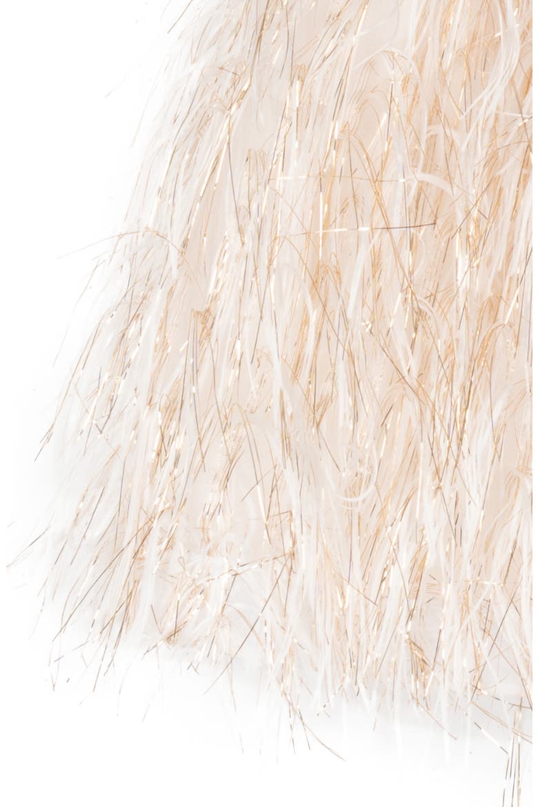 Kids' Rare Editions Sequin & Faux Feather Dress, Alternate, color, IVORY