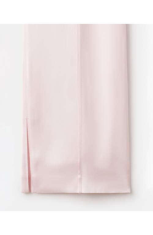 Mango Satin Slit Hem Wide Leg Pants In Pink