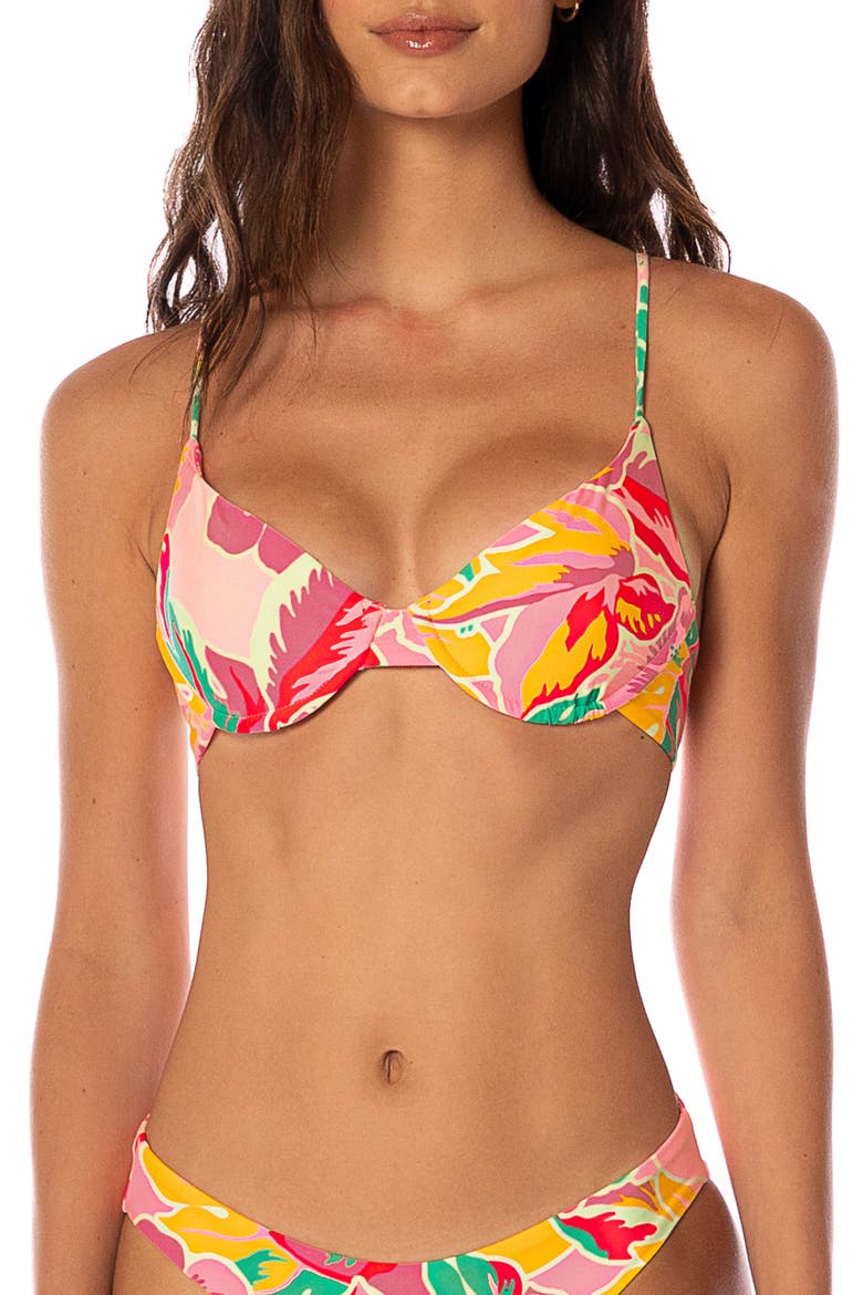 Dream Garden Dainty Reversible Underwire Bikini Top, Main, color, PINK