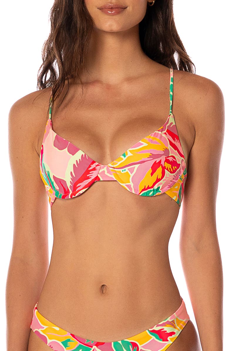 Maaji Dream Garden Dainty Reversible Underwire Bikini Top, Main, color, Pink