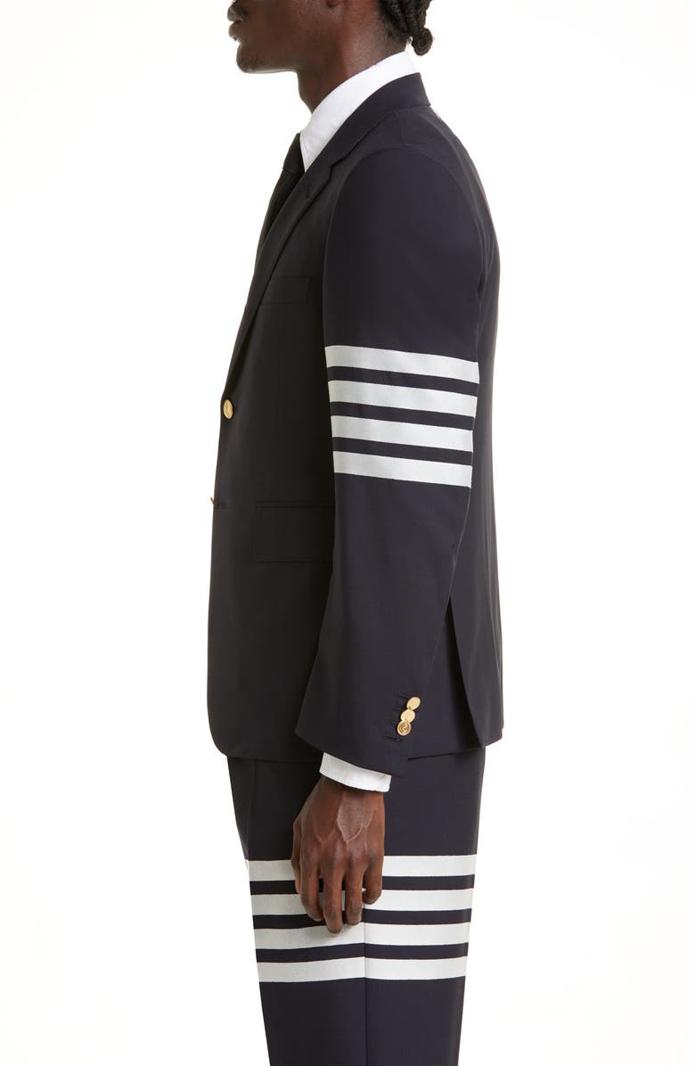 Thom Browne 4 Bar Mélange Wool Sport Coat, Alternate, color, Navy