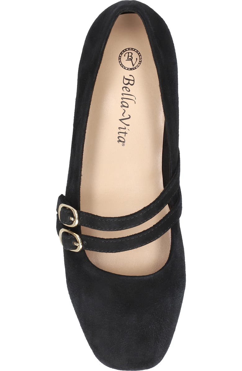 Bella Vita Davenport Double Strap Mary Jane, Alternate, color, Black Suede Leather