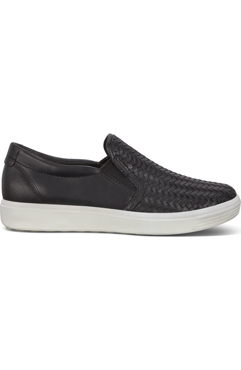 ECCO Soft 7 Slip-On Sneaker, Alternate, color, Black Leather