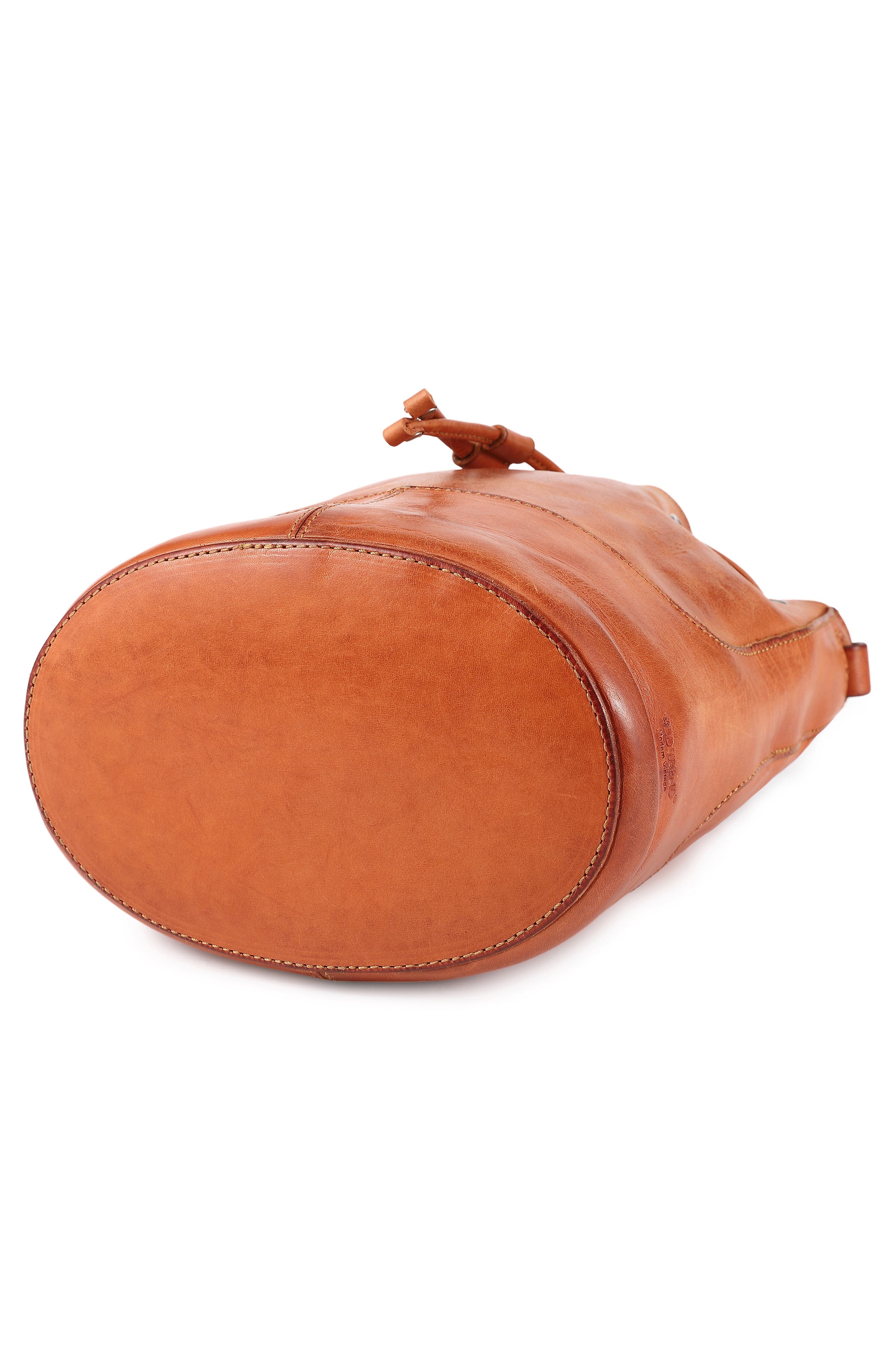 Crocus Leather Bucket Bag, Alternate, color, CARAMEL