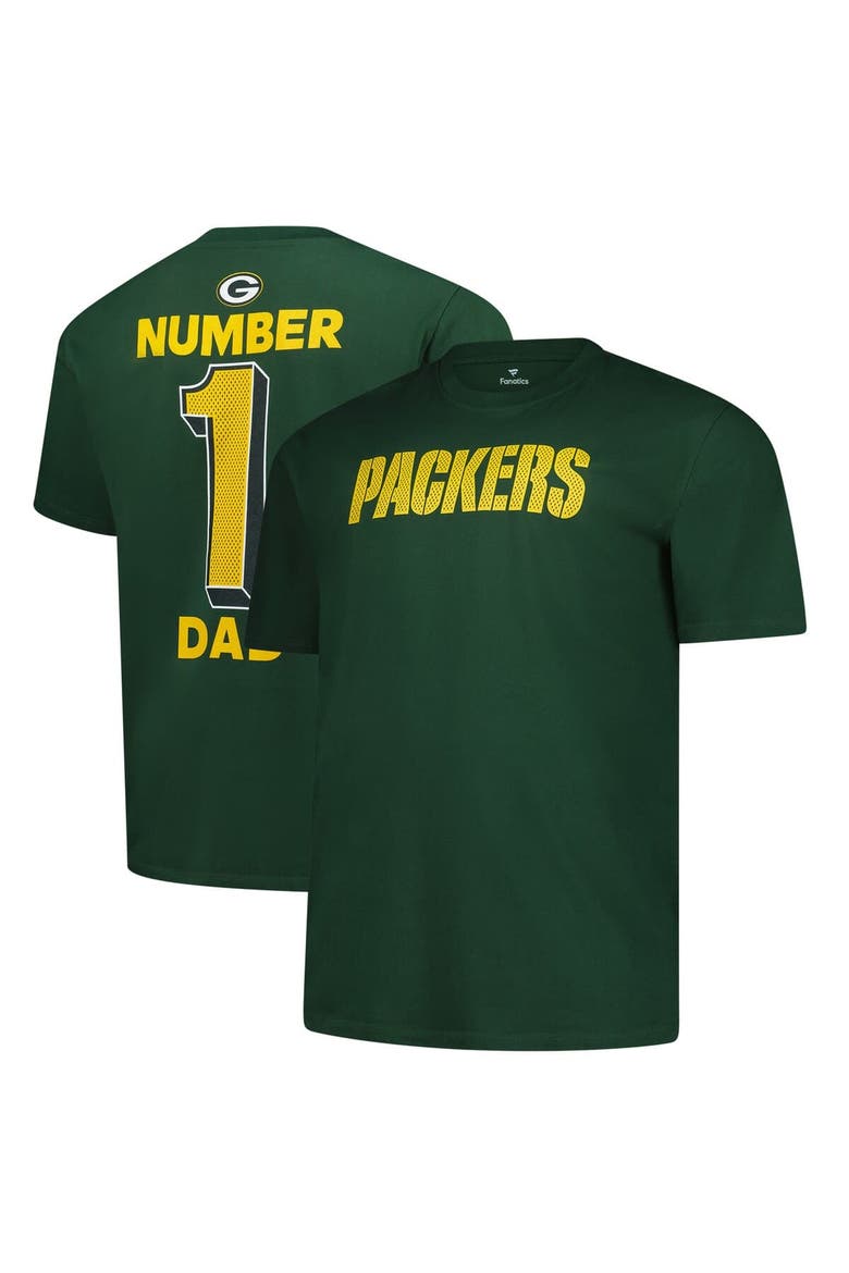 Men's Fanatics  Green Green Bay Packers Big & Tall Number One Dad T-Shirt, Main, color, Green