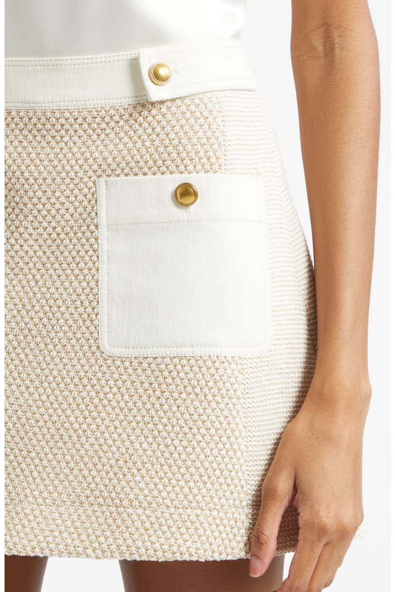 Gili Tweed Miniskirt, Alternate, color, SANDSTONE TWEED