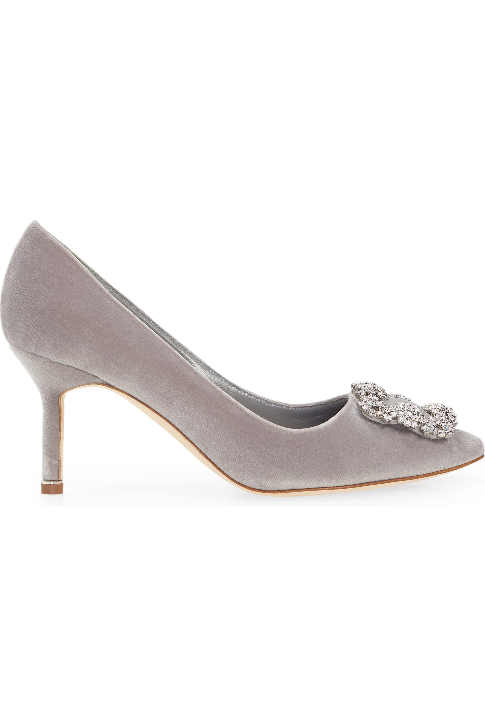 Crystal Toe Manolo Blahnik Hangisi Crystal Buckle Pointed Toe Pump (Women) | Nordstrom