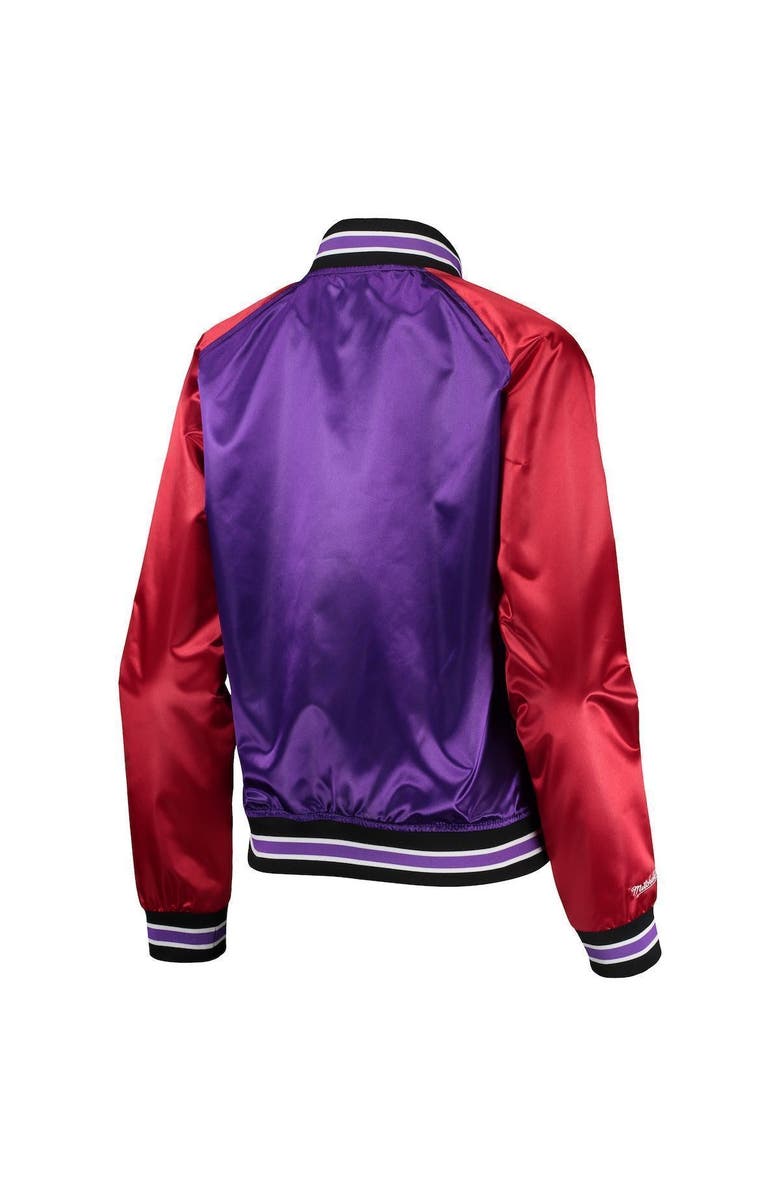 Mitchell & Ness Women's Mitchell & Ness Purple Toronto Raptors Hardwood Classics Raglan Satin Full-Snap Jacket, Alternate, color, Purple