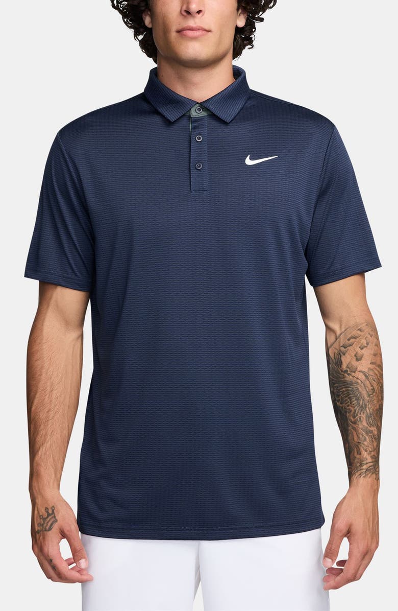 Nike Golf Dri-FIT Tour Jacquard Golf Polo, Main, color, Midnight Navy/ White