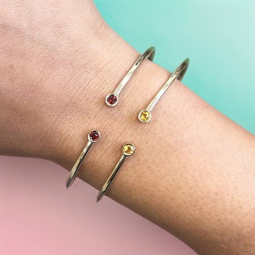 The Lovery Fine Jewelry Garnet Open Cuff Bangle In Burgundy
