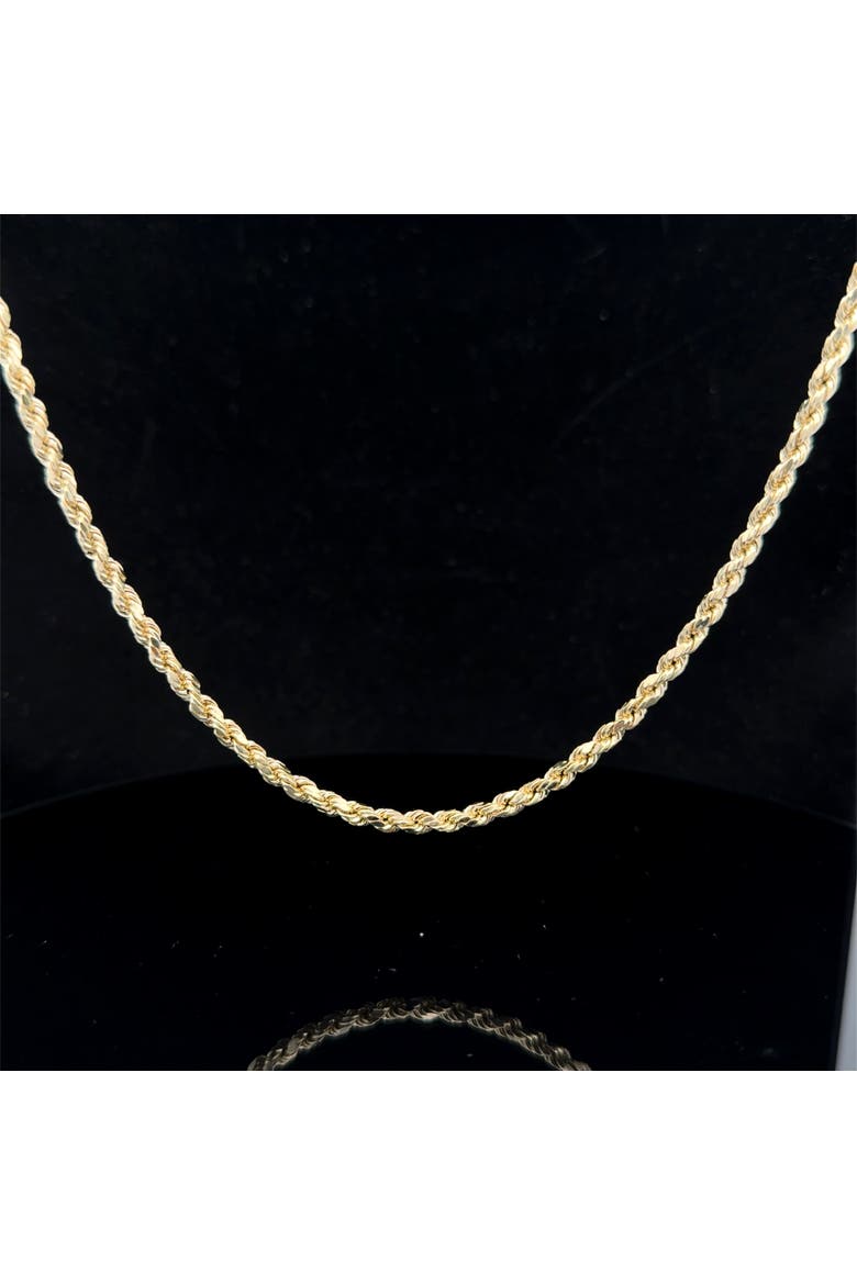 Diamond Cut Rope Chain Necklace 3.5mm 22 Inch, Alternate, color, yellow
