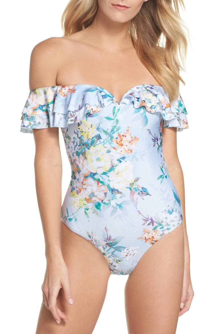 Femme Flora One-Piece Swimsuit, Main, color, BLUE MULTI