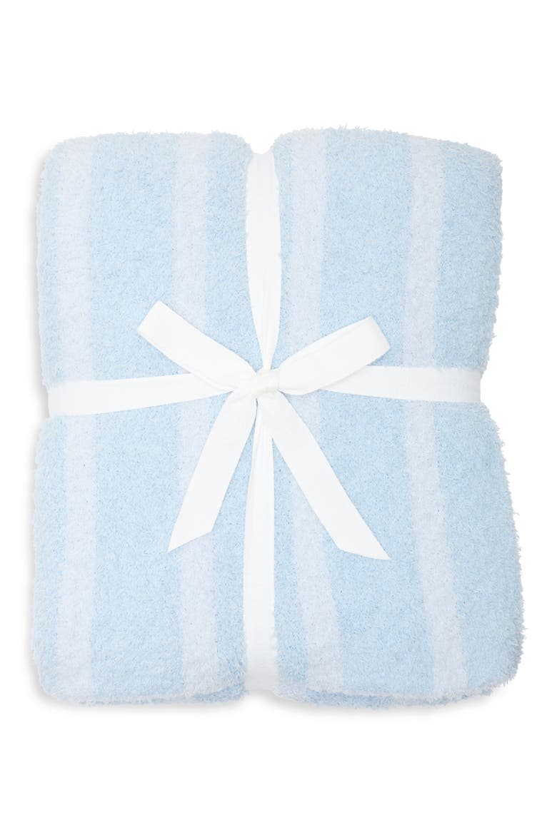 Vertical Stripe Butter Knit Throw, Main, color, BLUE VINTAGE MULTI