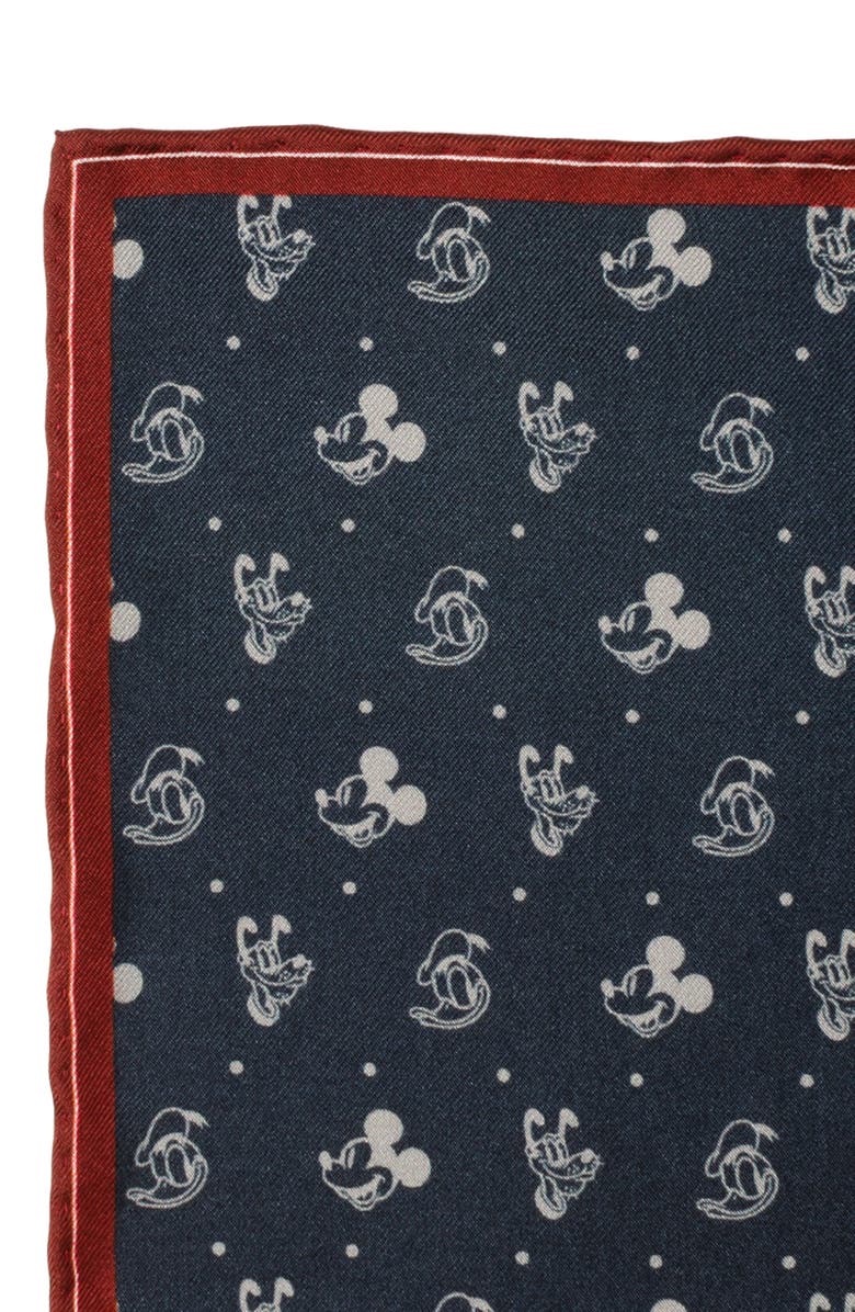 Cufflinks, Inc. x Disney Mickey & Friends Silk Pocket Square, Alternate, color, Navy