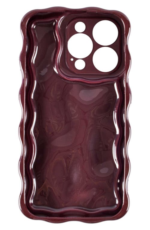Auramma Wine Meteorite Wavy Iphone 15 Pro Max Case In Burgundy