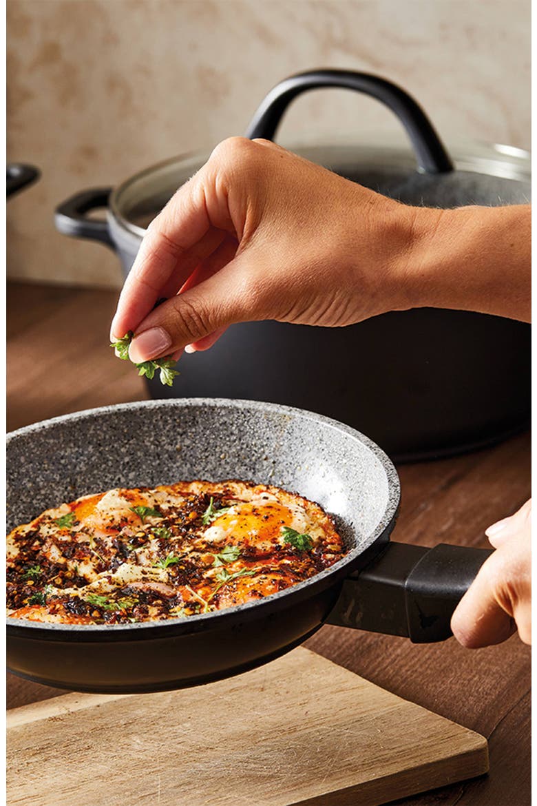 STONE X² Non Stick Frypan Twin Pack  26cm/10" & 30cm/12", Alternate, color, Black
