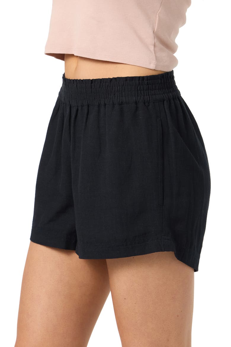 Sanders Smocked Waist Shorts, Alternate, color, BLACK