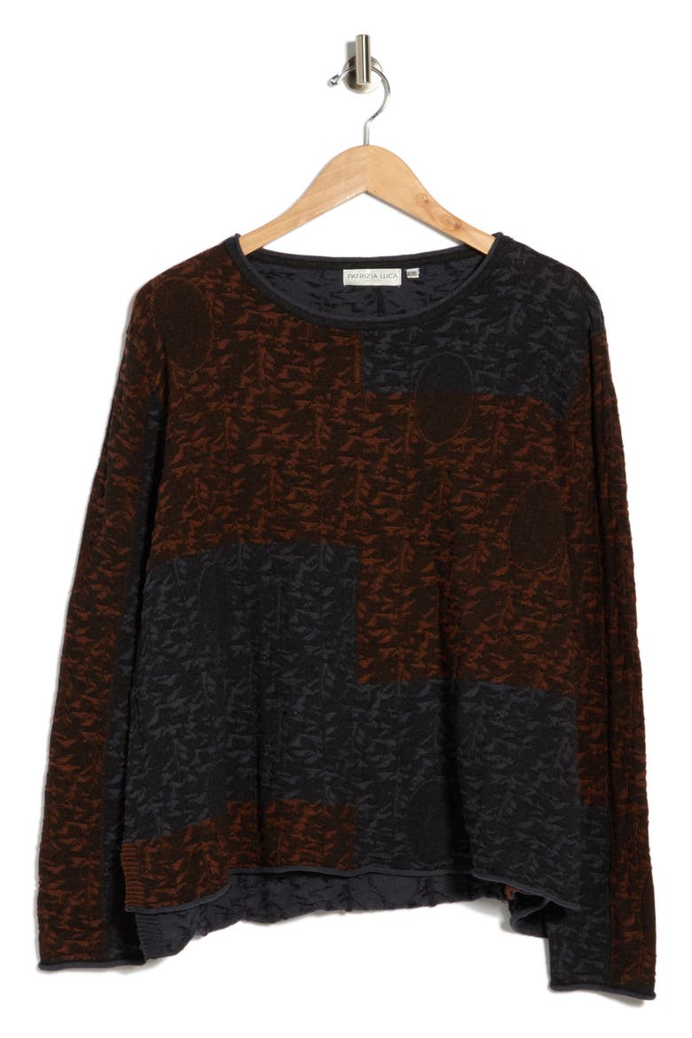 Printed Crewneck Sweater, Main, color, BLUE