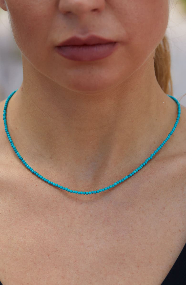 SAVVY CIE JEWELS Turquoise Beaded Necklace, Alternate, color, Green