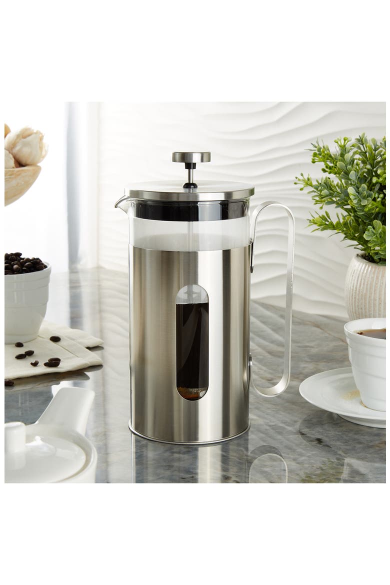 Leo Mae Stainless Steel French Press, Alternate, color, SILVER