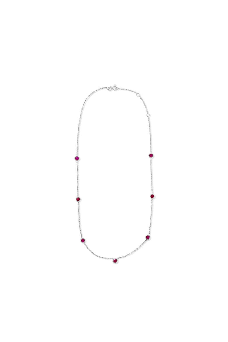 14K Gold 2.56cttw Round-Cut Ruby Necklace, Main, color, Red