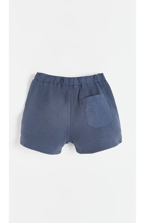 Babycottons Waffle Short For Little Kid & Big Kid In Blue