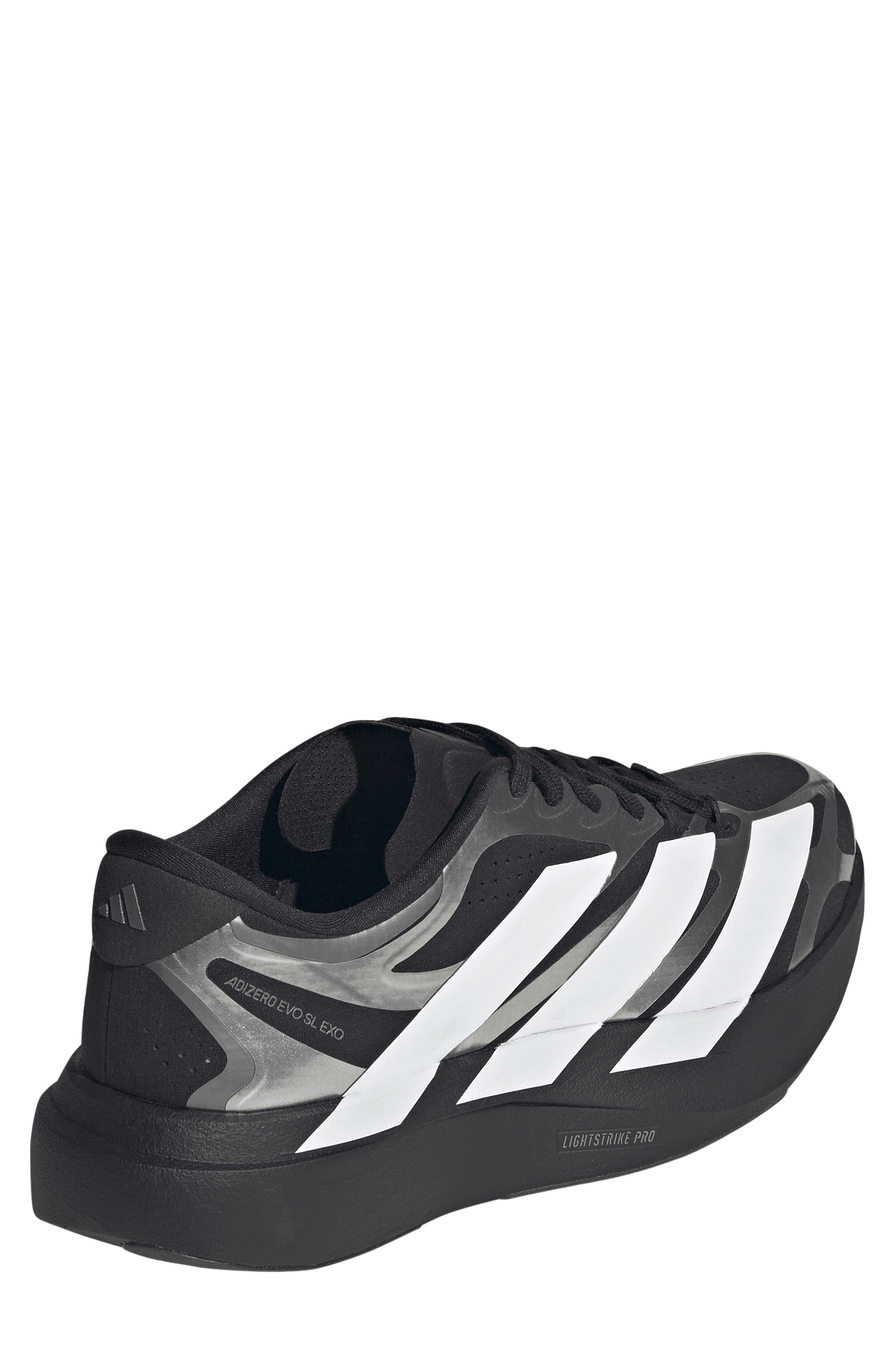 adidas Adizero Evo SL EXO Running Shoe, Alternate, color, Core Black/ White/ Iron Met