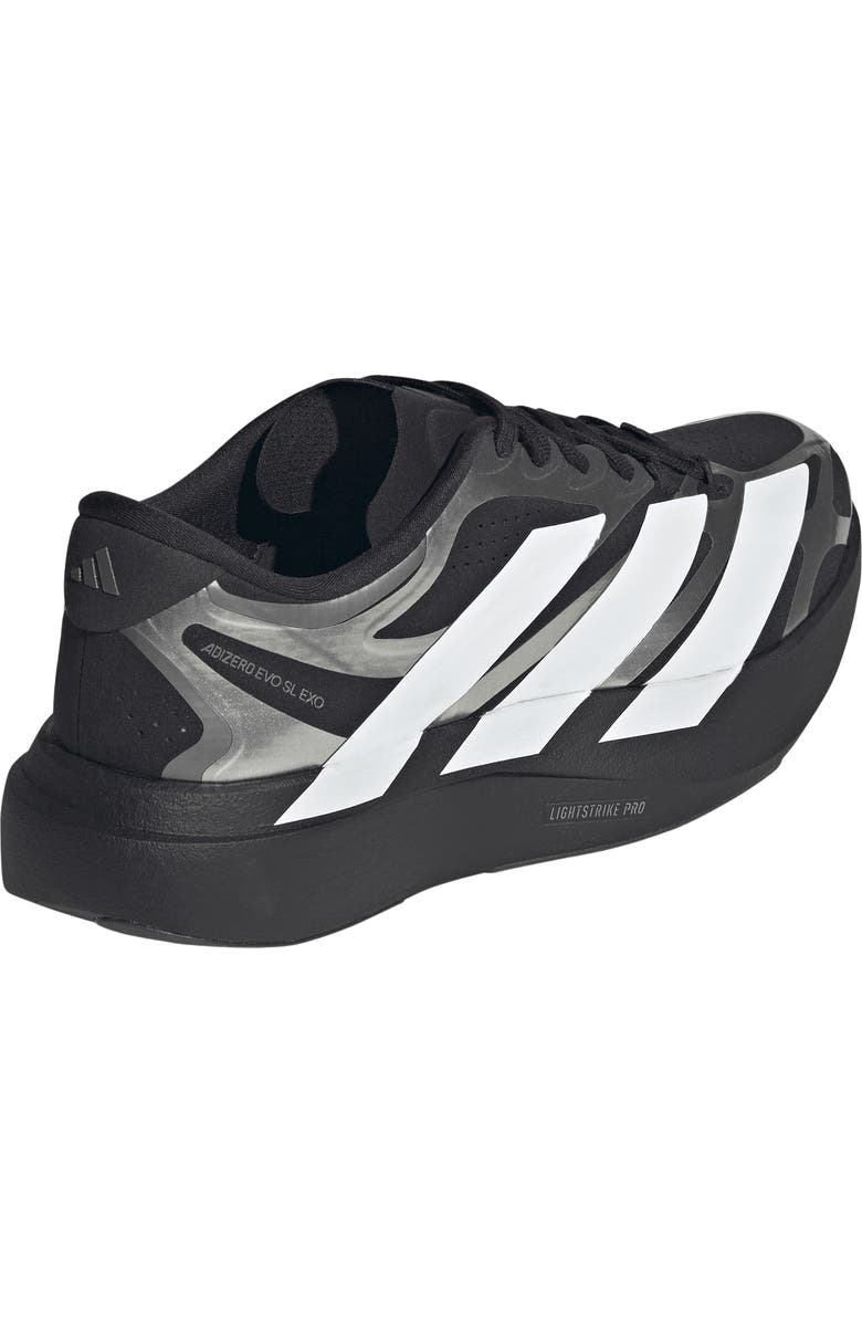 adidas Adizero Evo SL EXO Running Shoe, Alternate, color, Core Black/ White/ Iron Met