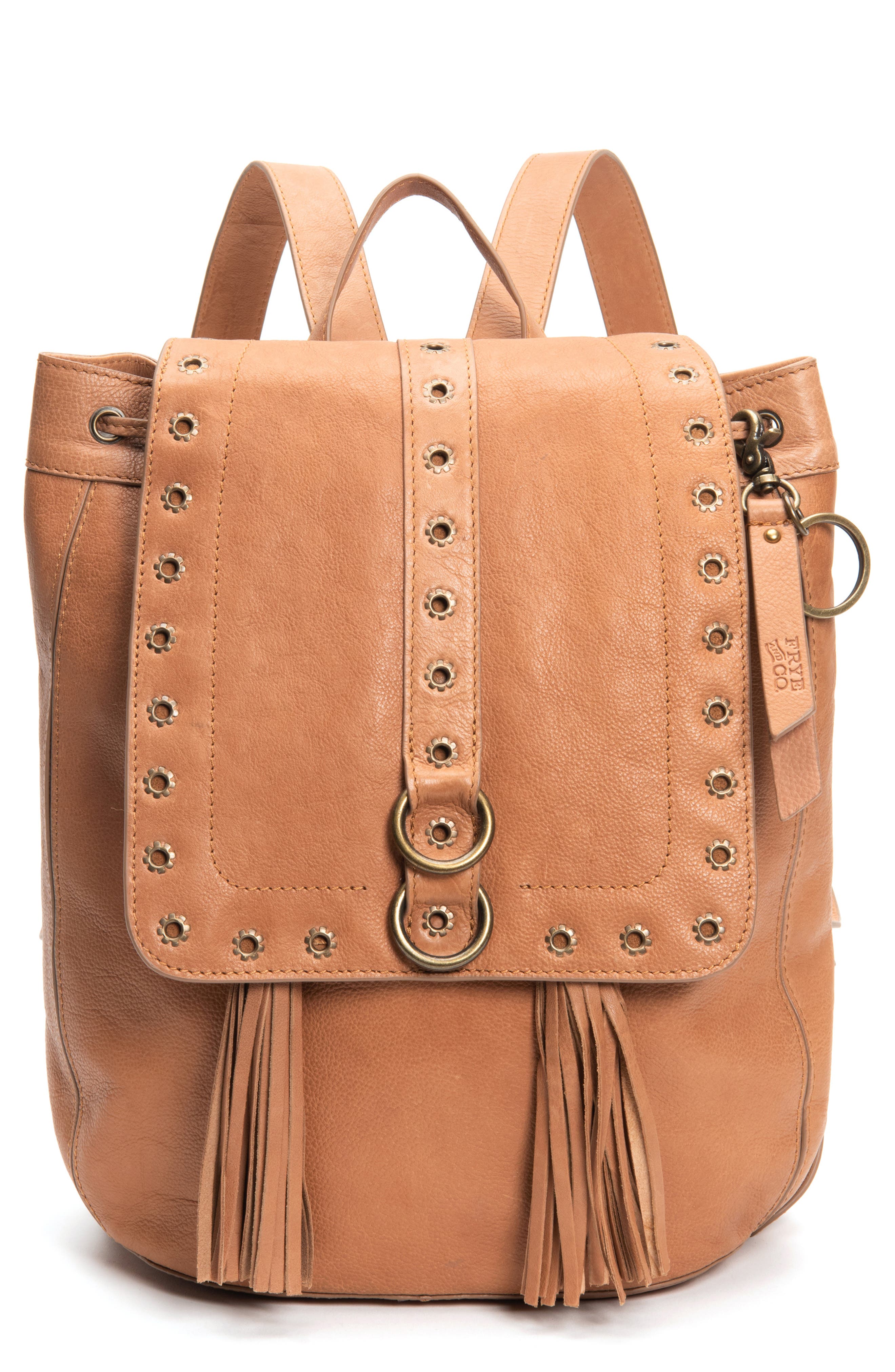 Frye Evie Leather Backpack, Main, color, 