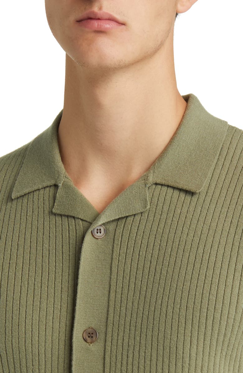 Open Edit Rib Button-Up Polo Sweater, Alternate, color, 