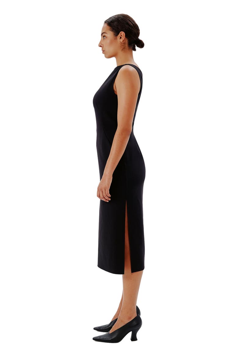 DOPPIO BOATNECK DRESS, Alternate, color, BLACK