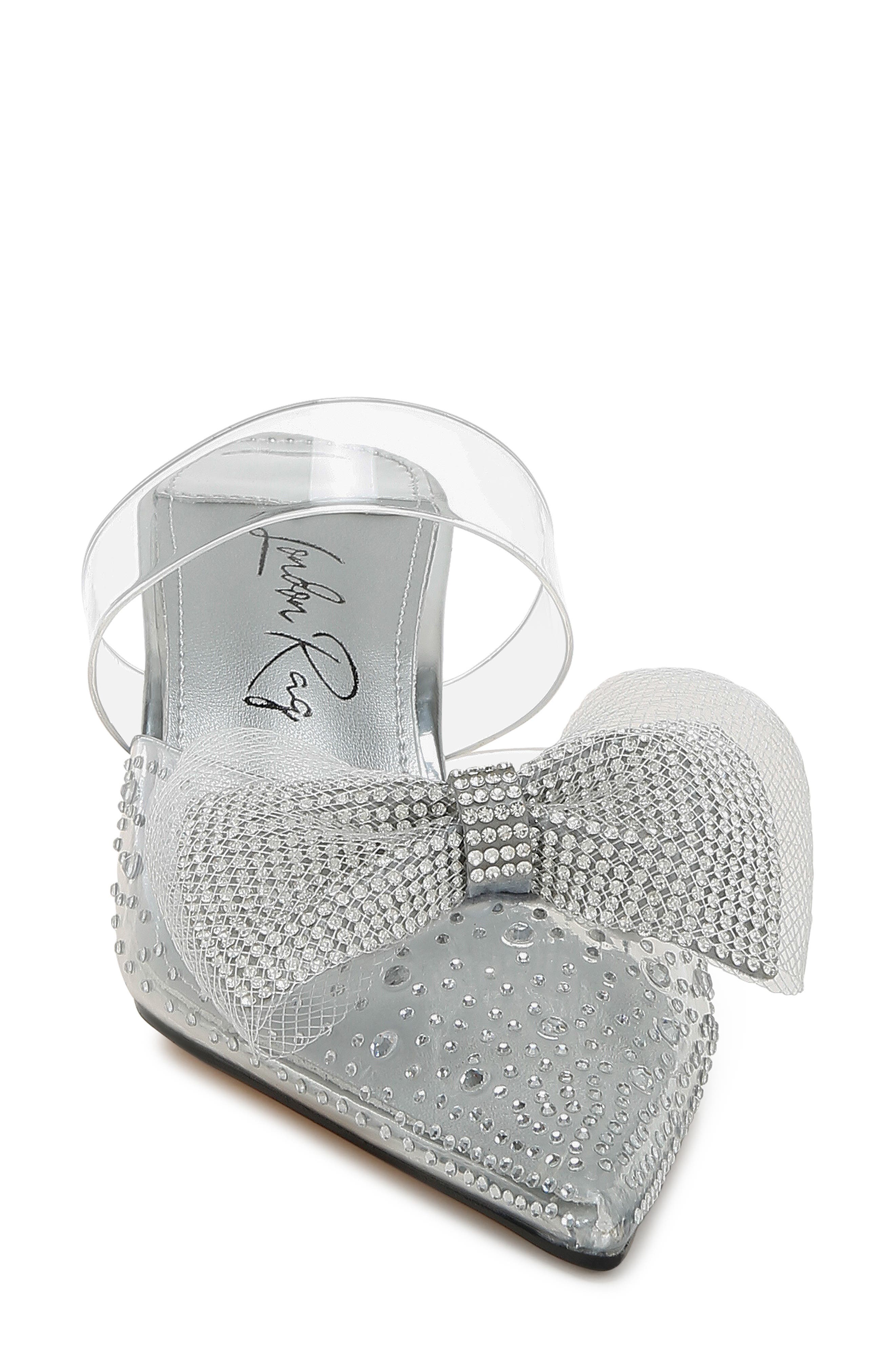 LONDON RAG Freja Rhinestone Kitten Heel Mule, Alternate, color, Silver