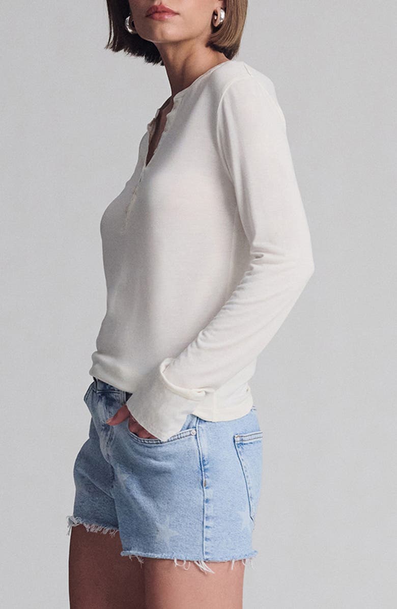 Mavi Jeans Henley Top, Alternate, color, Coconut Milk