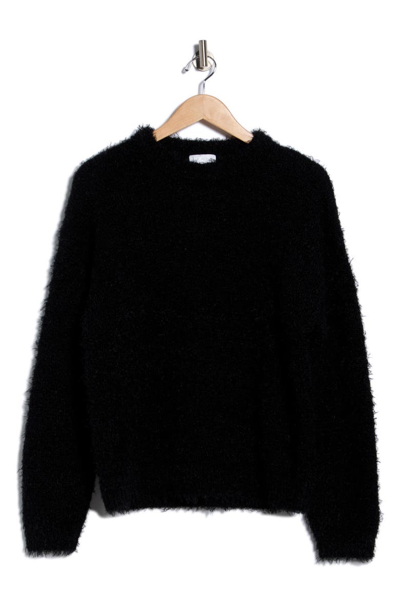 Leith Oversize Eyelash Knit Sweater, Alternate, color, Black