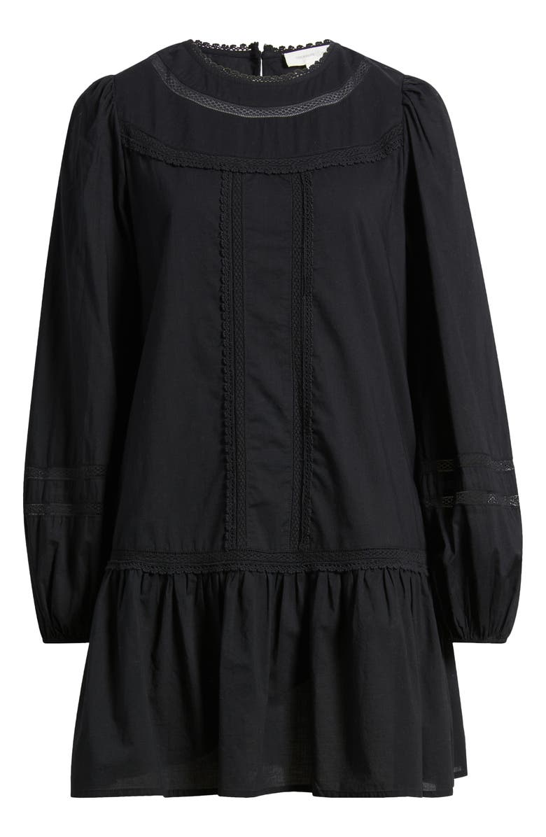 Treasure & Bond Lace Detail Long Sleeve Shift Dress, Alternate, color, 