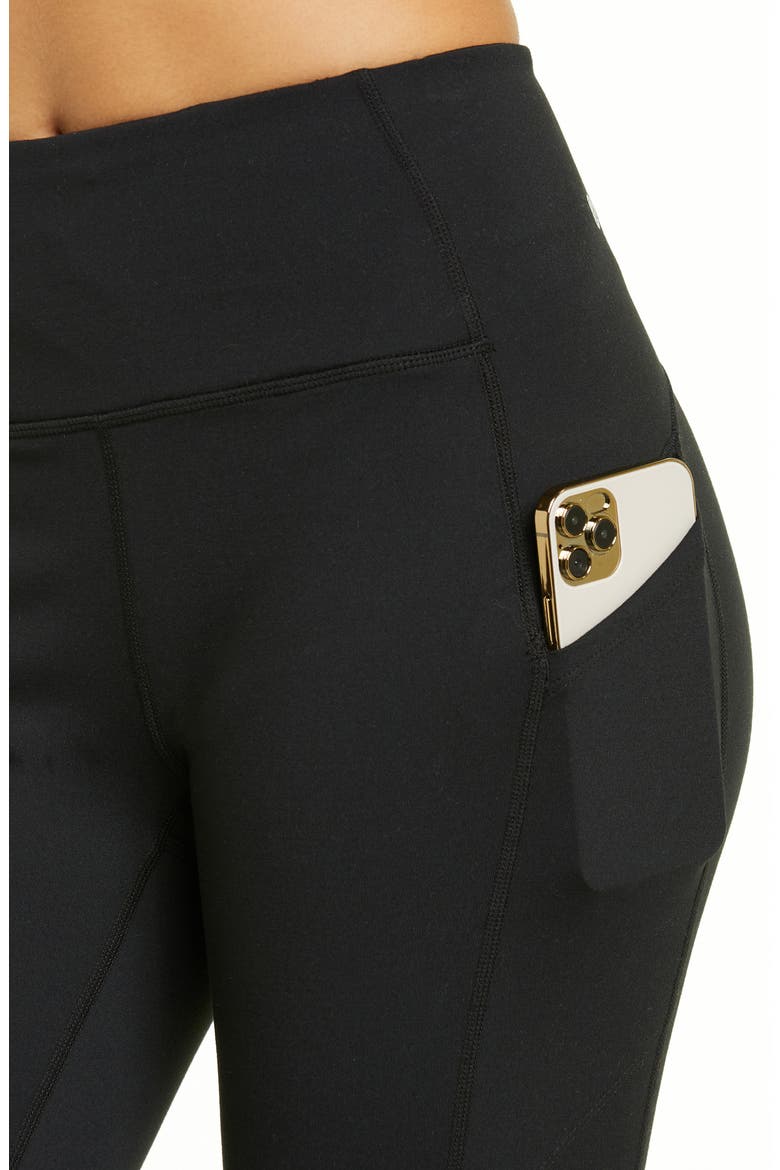 Live In High Waist Pocket Flare Pants, Alternate, color, BLACK