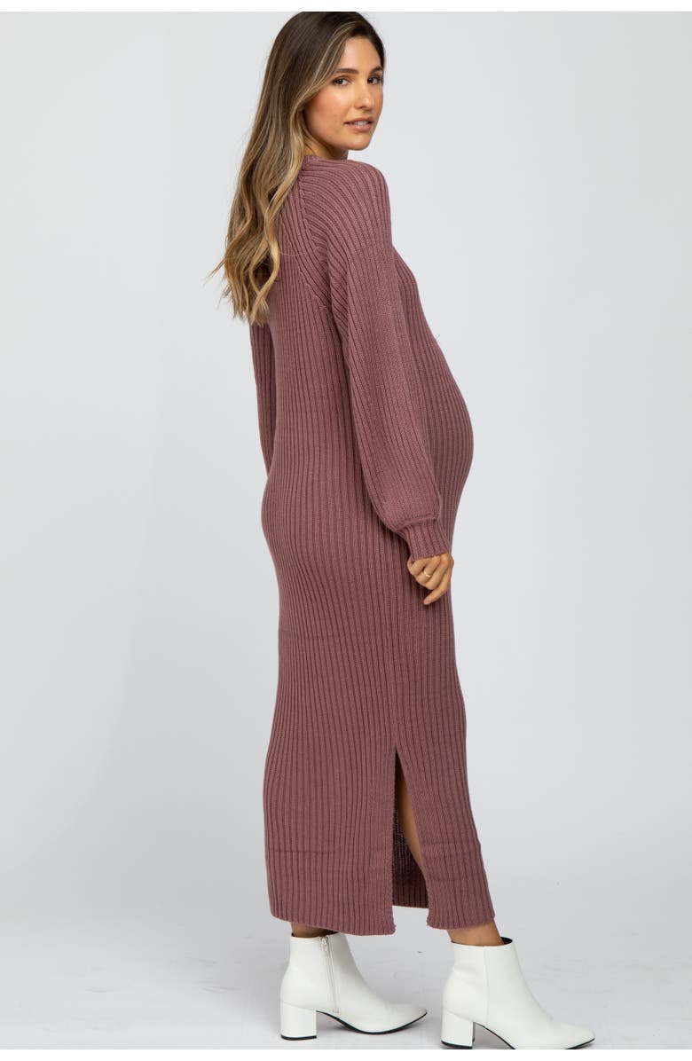 PinkBlush Side Slit Maxi Sweater Dress, Alternate, color, Mauve