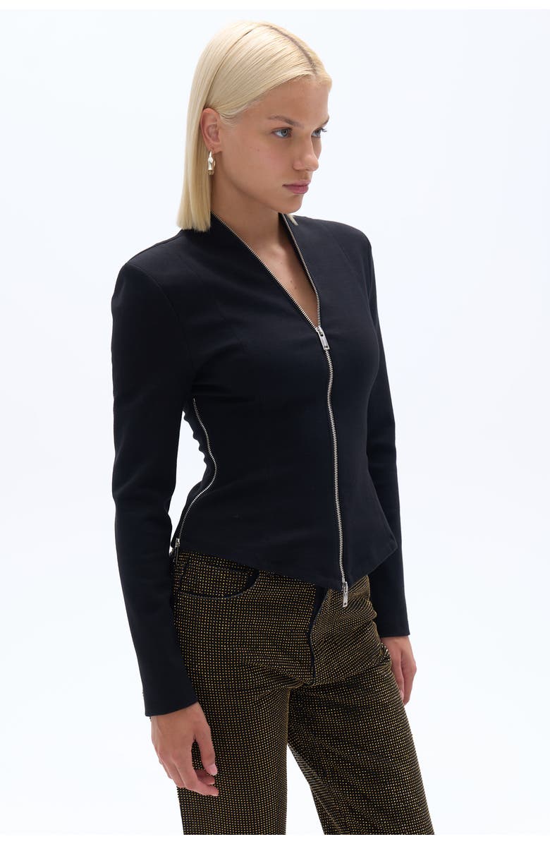 Nocturne Front Zippered Blouse, Alternate, color, 