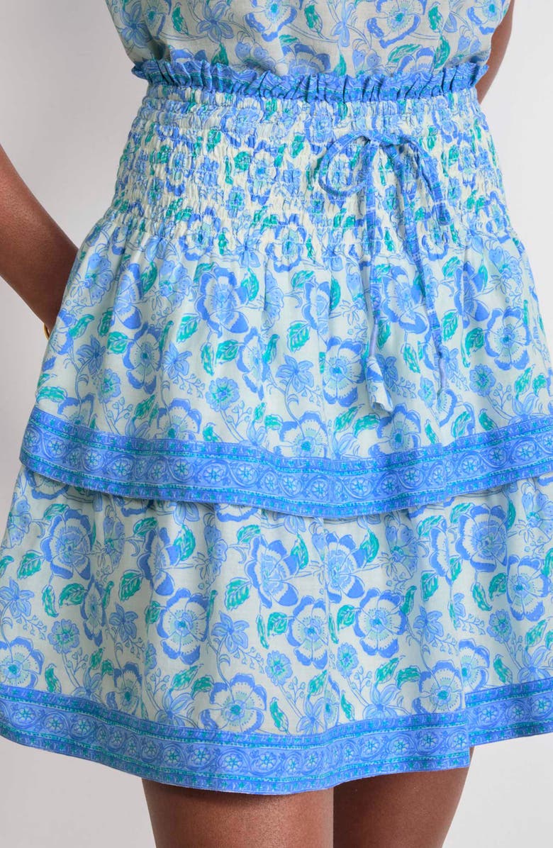 vineyard vines Floral Smocked Waist Tiered Skirt, Alternate, color, F Print Marsh/ Sb