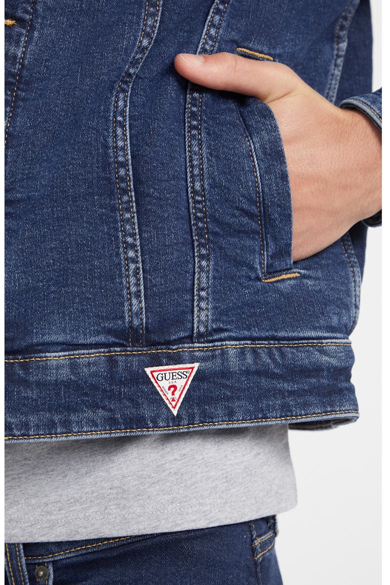 Slim Fit Denim Trucker Jacket, Alternate, color, VARD